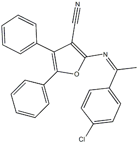 2-{[1-(4-chlorophenyl)ethylidene]amino}-4,5-diphenyl-3-furonitrile Struktur