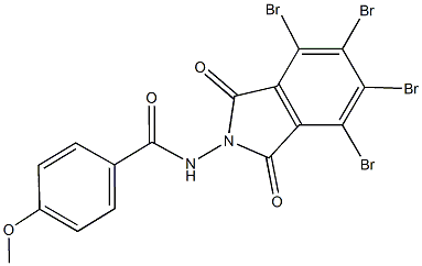 4-methoxy-N-(4,5,6,7-tetrabromo-1,3-dioxo-1,3-dihydro-2H-isoindol-2-yl)benzamide Struktur