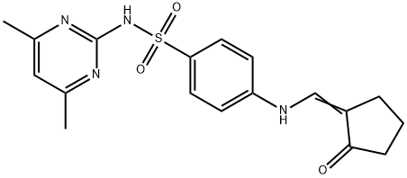 N-(4,6-dimethyl-2-pyrimidinyl)-4-{[(2-oxocyclopentylidene)methyl]amino}benzenesulfonamide Struktur