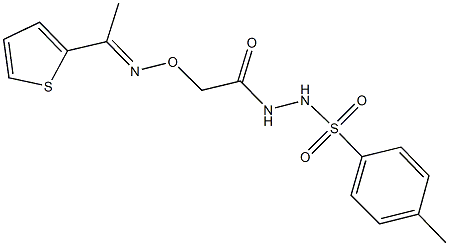 4-methyl-N'-[({[1-(2-thienyl)ethylidene]amino}oxy)acetyl]benzenesulfonohydrazide Struktur