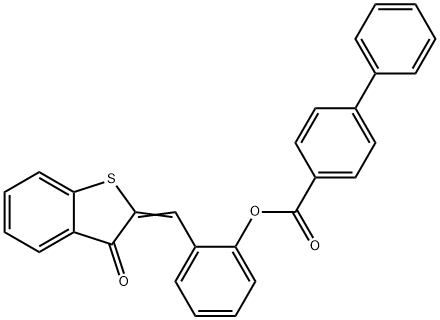 2-[(3-oxo-1-benzothien-2(3H)-ylidene)methyl]phenyl [1,1'-biphenyl]-4-carboxylate Struktur