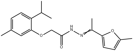 2-(2-isopropyl-5-methylphenoxy)-N'-[1-(5-methyl-2-furyl)ethylidene]acetohydrazide Struktur