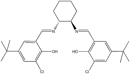 4-tert-butyl-2-[({2-[(5-tert-butyl-3-chloro-2-hydroxybenzylidene)amino]cyclohexyl}imino)methyl]-6-chlorophenol Struktur