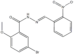 5-bromo-N'-{2-nitrobenzylidene}-2-methoxybenzohydrazide Struktur