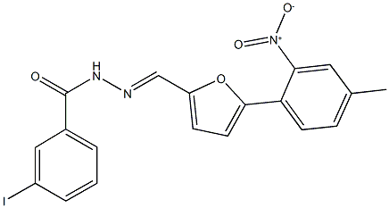 N'-[(5-{2-nitro-4-methylphenyl}-2-furyl)methylene]-3-iodobenzohydrazide Struktur