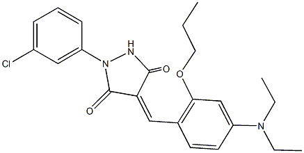 1-(3-chlorophenyl)-4-[4-(diethylamino)-2-propoxybenzylidene]-3,5-pyrazolidinedione Struktur