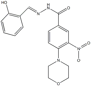 N'-(2-hydroxybenzylidene)-3-nitro-4-(4-morpholinyl)benzohydrazide Struktur