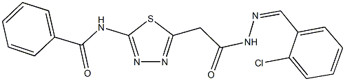 N-(5-{2-[2-(2-chlorobenzylidene)hydrazino]-2-oxoethyl}-1,3,4-thiadiazol-2-yl)benzamide Struktur