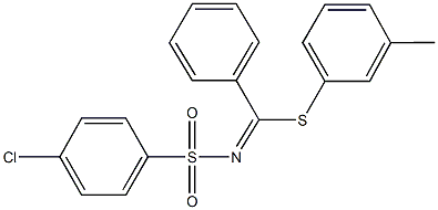 4-chloro-N-[[(3-methylphenyl)sulfanyl](phenyl)methylene]benzenesulfonamide Struktur