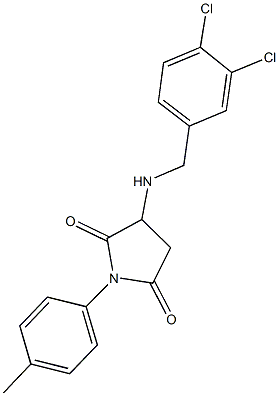 3-[(3,4-dichlorobenzyl)amino]-1-(4-methylphenyl)-2,5-pyrrolidinedione Struktur