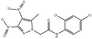 2-{3,4-dinitro-5-methyl-1H-pyrazol-1-yl}-N-(2,4-dichlorophenyl)acetamide Struktur