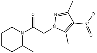 1-({4-nitro-3,5-dimethyl-1H-pyrazol-1-yl}acetyl)-2-methylpiperidine Struktur