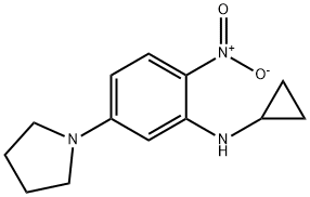 1-{3-(cyclopropylamino)-4-nitrophenyl}pyrrolidine Struktur