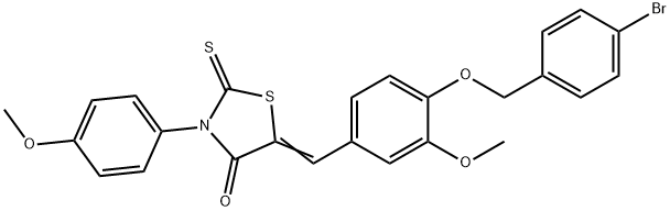 5-{4-[(4-bromobenzyl)oxy]-3-methoxybenzylidene}-3-(4-methoxyphenyl)-2-thioxo-1,3-thiazolidin-4-one Struktur