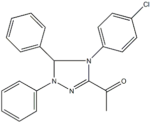 1-[4-(4-chlorophenyl)-1,5-diphenyl-4,5-dihydro-1H-1,2,4-triazol-3-yl]ethanone Struktur