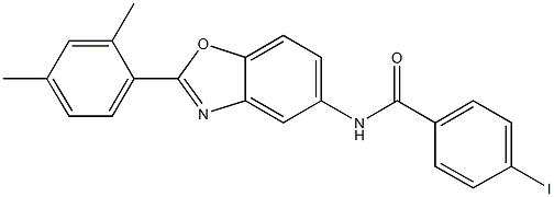 N-[2-(2,4-dimethylphenyl)-1,3-benzoxazol-5-yl]-4-iodobenzamide Struktur