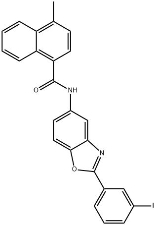 N-[2-(3-iodophenyl)-1,3-benzoxazol-5-yl]-4-methyl-1-naphthamide Struktur