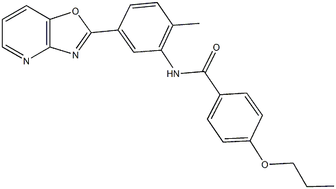 N-(2-methyl-5-[1,3]oxazolo[4,5-b]pyridin-2-ylphenyl)-4-propoxybenzamide Struktur