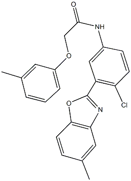 N-[4-chloro-3-(5-methyl-1,3-benzoxazol-2-yl)phenyl]-2-(3-methylphenoxy)acetamide Struktur