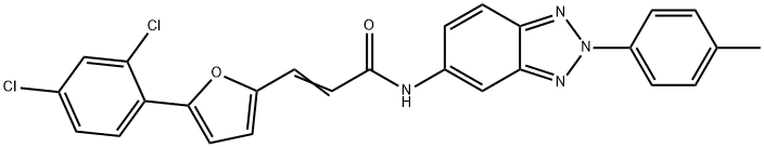 3-[5-(2,4-dichlorophenyl)-2-furyl]-N-[2-(4-methylphenyl)-2H-1,2,3-benzotriazol-5-yl]acrylamide Struktur