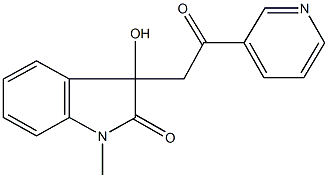 3-hydroxy-1-methyl-3-[2-oxo-2-(3-pyridinyl)ethyl]-1,3-dihydro-2H-indol-2-one Struktur