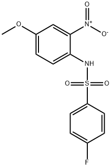 4-fluoro-N-{2-nitro-4-methoxyphenyl}benzenesulfonamide Struktur