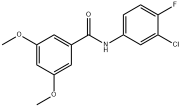 N-(3-chloro-4-fluorophenyl)-3,5-dimethoxybenzamide Struktur