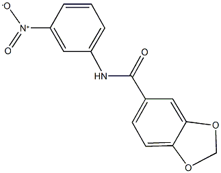 N-{3-nitrophenyl}-1,3-benzodioxole-5-carboxamide Struktur