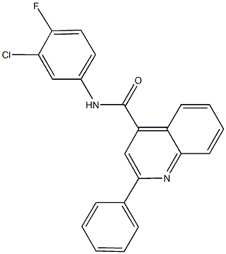 N-(3-chloro-4-fluorophenyl)-2-phenyl-4-quinolinecarboxamide Struktur