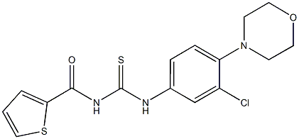 N-[3-chloro-4-(4-morpholinyl)phenyl]-N'-(2-thienylcarbonyl)thiourea Struktur