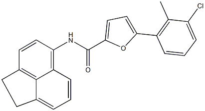 5-(3-chloro-2-methylphenyl)-N-(1,2-dihydro-5-acenaphthylenyl)-2-furamide Struktur