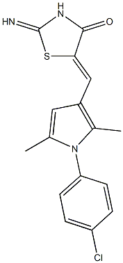 5-{[1-(4-chlorophenyl)-2,5-dimethyl-1H-pyrrol-3-yl]methylene}-2-imino-1,3-thiazolidin-4-one Struktur