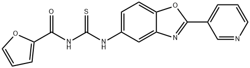 N-(2-furoyl)-N'-[2-(3-pyridinyl)-1,3-benzoxazol-5-yl]thiourea Struktur