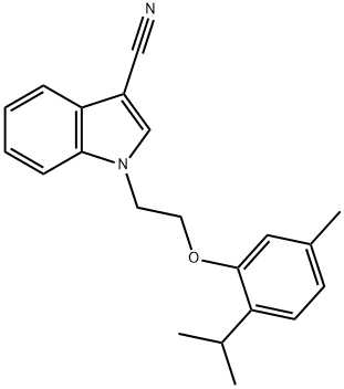 1-[2-(2-isopropyl-5-methylphenoxy)ethyl]-1H-indole-3-carbonitrile Struktur