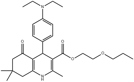 2-propoxyethyl 4-[4-(diethylamino)phenyl]-2,7,7-trimethyl-5-oxo-1,4,5,6,7,8-hexahydro-3-quinolinecarboxylate Struktur