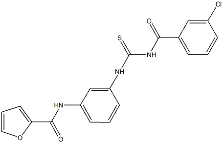 N-[3-({[(3-chlorobenzoyl)amino]carbothioyl}amino)phenyl]-2-furamide Struktur