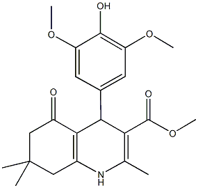 methyl 4-(4-hydroxy-3,5-dimethoxyphenyl)-2,7,7-trimethyl-5-oxo-1,4,5,6,7,8-hexahydro-3-quinolinecarboxylate Struktur