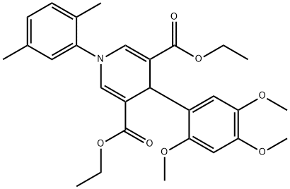 diethyl 1-(2,5-dimethylphenyl)-4-(2,4,5-trimethoxyphenyl)-1,4-dihydro-3,5-pyridinedicarboxylate Struktur