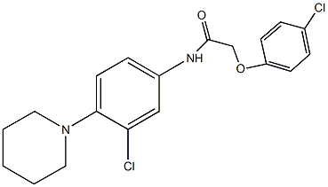 2-(4-chlorophenoxy)-N-[3-chloro-4-(1-piperidinyl)phenyl]acetamide Struktur