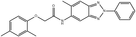 2-(2,4-dimethylphenoxy)-N-(6-methyl-2-phenyl-2H-1,2,3-benzotriazol-5-yl)acetamide Struktur