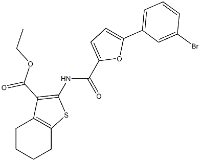 ethyl 2-{[5-(3-bromophenyl)-2-furoyl]amino}-4,5,6,7-tetrahydro-1-benzothiophene-3-carboxylate Struktur