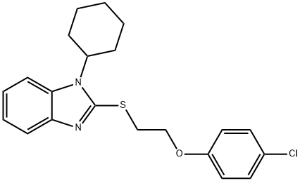 2-{[2-(4-chlorophenoxy)ethyl]sulfanyl}-1-cyclohexyl-1H-benzimidazole Struktur