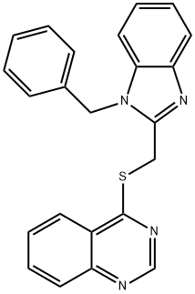 (1-benzyl-1H-benzimidazol-2-yl)methyl quinazolin-4-yl sulfide Struktur