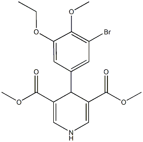 dimethyl 4-(3-bromo-5-ethoxy-4-methoxyphenyl)-1,4-dihydro-3,5-pyridinedicarboxylate Struktur