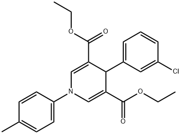 diethyl 4-(3-chlorophenyl)-1-(4-methylphenyl)-1,4-dihydro-3,5-pyridinedicarboxylate Struktur