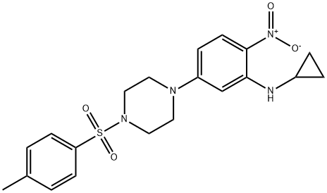 1-{3-(cyclopropylamino)-4-nitrophenyl}-4-[(4-methylphenyl)sulfonyl]piperazine Struktur