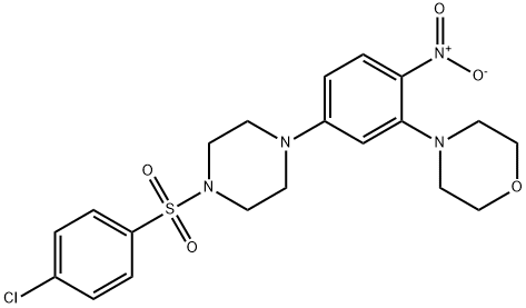 4-{5-{4-[(4-chlorophenyl)sulfonyl]-1-piperazinyl}-2-nitrophenyl}morpholine Struktur