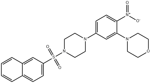 4-{2-nitro-5-[4-(2-naphthylsulfonyl)-1-piperazinyl]phenyl}morpholine Struktur