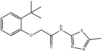 2-(2-tert-butylphenoxy)-N-(5-methyl-1,3,4-thiadiazol-2-yl)acetamide Struktur