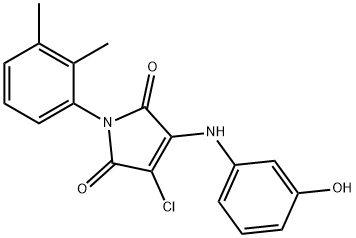 3-chloro-1-(2,3-dimethylphenyl)-4-(3-hydroxyanilino)-1H-pyrrole-2,5-dione Struktur